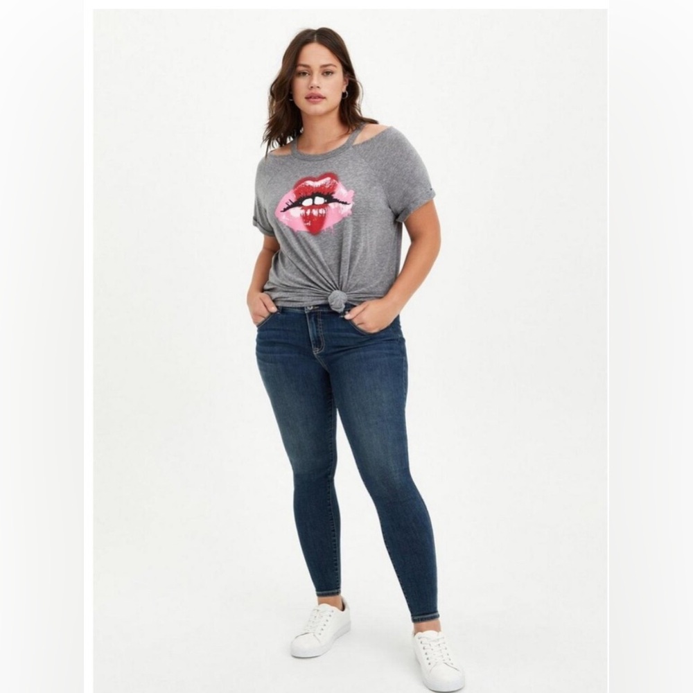 Torrid Graphic Cold Shoulder Top